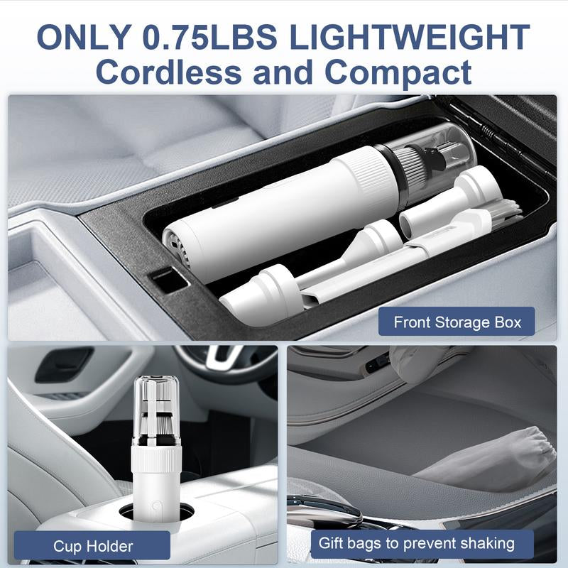 Dovety Handheld Vacuum Cleaner - 21000Pa Powerful Car Vacuum,5 in 1 Portable Mini Vacuum Cleaner & Blower with LED Light,Up to 40 Mins Runtime,For Car, Home, Office,Rv, Travel, Camping,Kids Rechargeable Electric Household Appliances