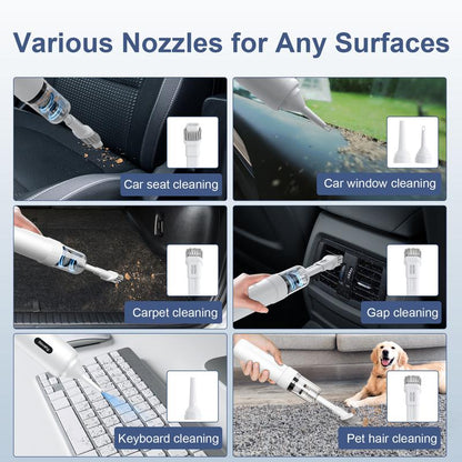 Dovety Handheld Vacuum Cleaner - 21000Pa Powerful Car Vacuum,5 in 1 Portable Mini Vacuum Cleaner & Blower with LED Light,Up to 40 Mins Runtime,For Car, Home, Office,Rv, Travel, Camping,Kids Rechargeable Electric Household Appliances